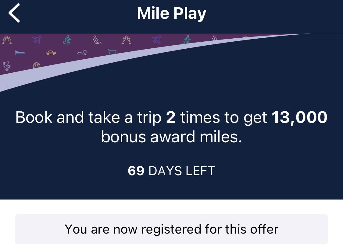 New United Mile Play offer check the United app (travel by 3/31/21)