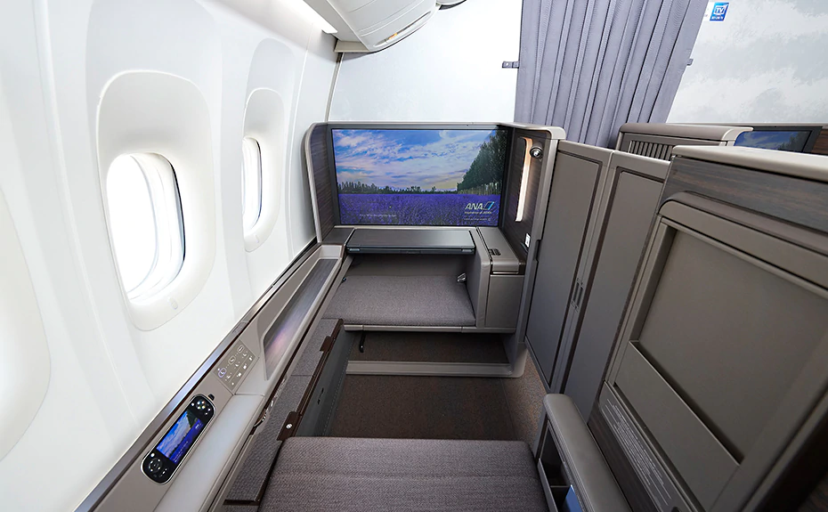 a tv in an airplane