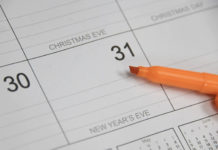 a close up of a calendar