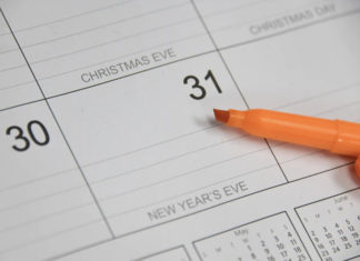 a close up of a calendar