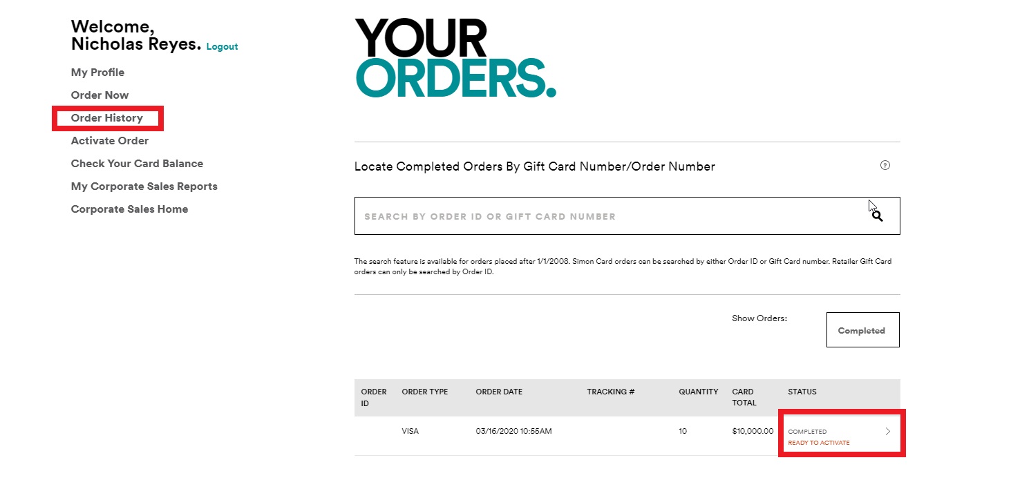 a screenshot of a online order