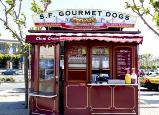a food stand on the street