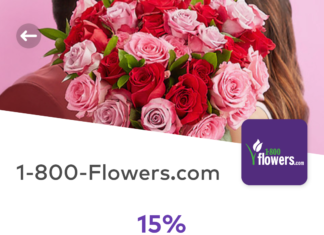 1-800-Flowers Dosh 15% Cashback