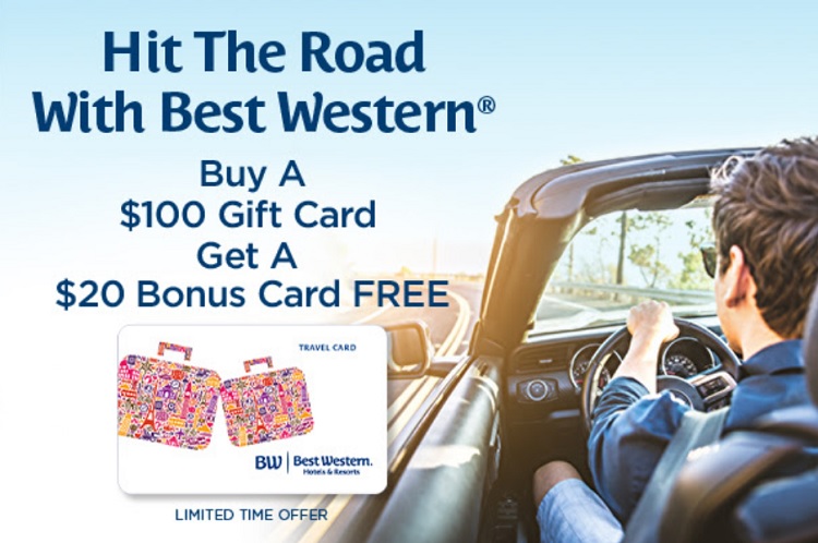 Best Western Buy $100 Gift Card Get $20 Bonus Card Free
