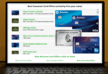 a computer screen showing credit cards