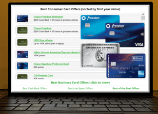 a computer screen showing credit cards