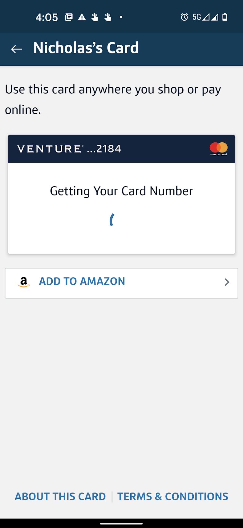 See your Capital One card number online