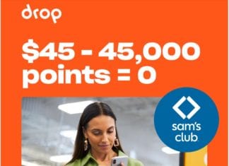 Drop Sam's Club $45 45,000 Points
