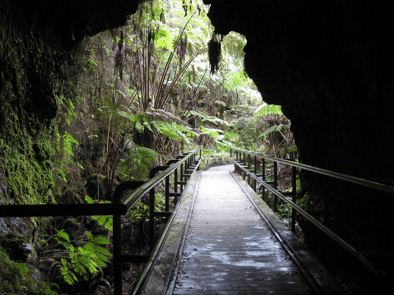 a walkway in a cave