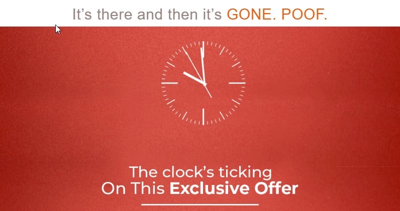a clock on a red background