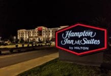 Hampton Inn & Suites Hilton Honors Hotel Sign Logo