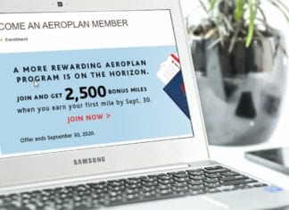 a laptop with a advertisement on the screen