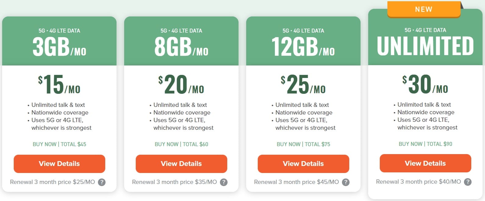 Mint Mobile Annual Unlimited Plan - 3 month pricing