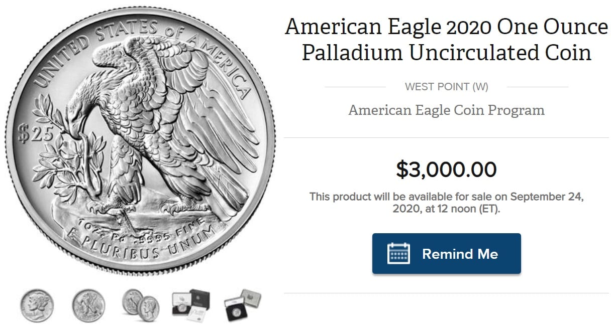US Mint One Ounce Palladium Coin Deal