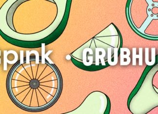 a pattern of avocado and bicycle wheels