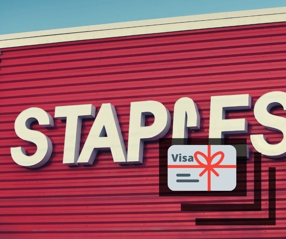 (Starts Today) Easy 5x: Fee-free Visa Gift Cards at Staples
