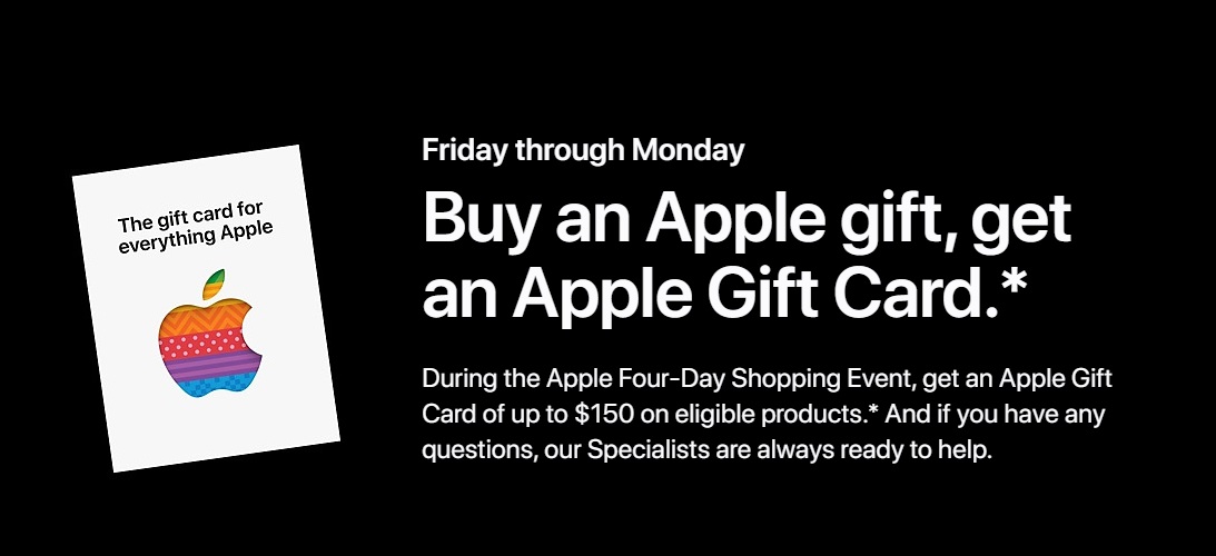 Cyber Monday Deal: Buy a $100 Apple Gift Card, Get Bonus $15