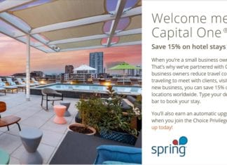 Capital One Spring Choice Hotels Landing Page