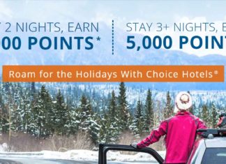 Choice Hotels Holiday Promotion 2,000 5,000 points