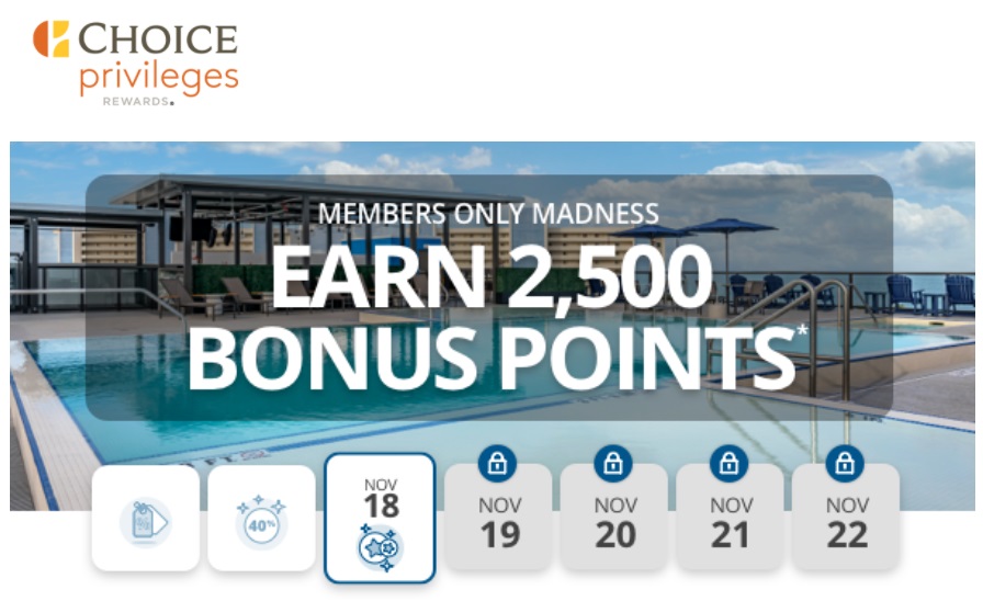 Choice Privileges 2,500 Bonus Points