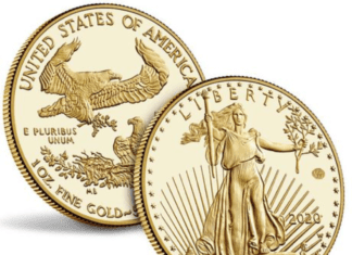 a gold coins with a picture of a woman and a bird