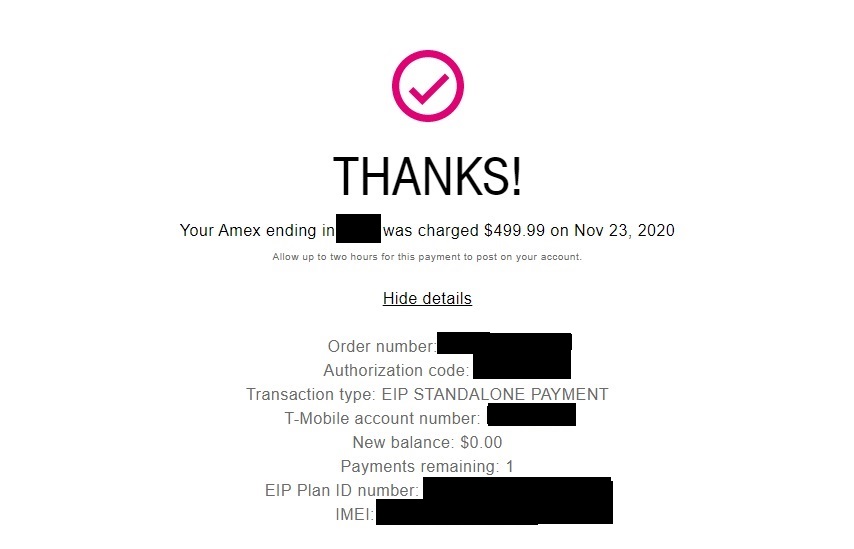 Amex purchase protection t-mobile receipt 2