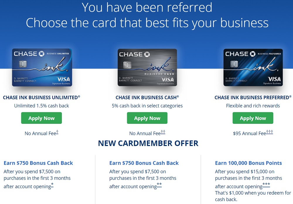 (EXPIRED) Chase ReferAFriend Bonuses Available From All Ink Cards