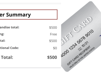 a close-up of a gift card