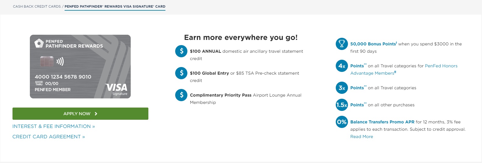 PenFed Pathfinder Rewards Visa Offering 50K Points 50