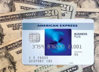 a credit card on top of money