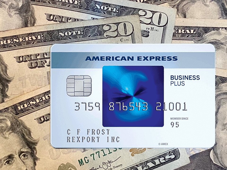 a credit card on top of money