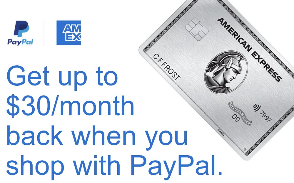 Amex adds $30 monthly PayPal credit to Platinum card for 6 months