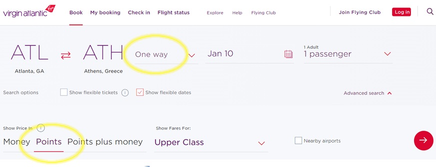 a screenshot of a flight schedule