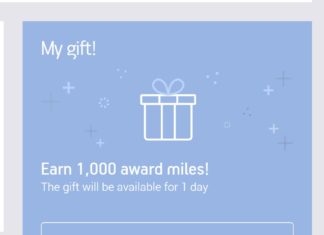 a blue gift box with white text