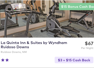 Dosh hotel $15 bonus cashback