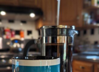 a coffee mug on a counter