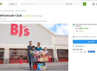 a group of people standing in a shopping cart