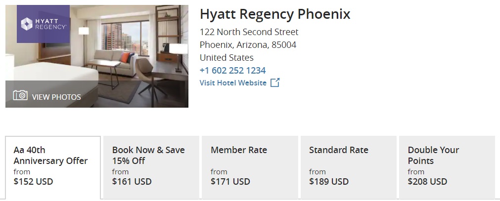 Hyatt Regency Phoenix pricing