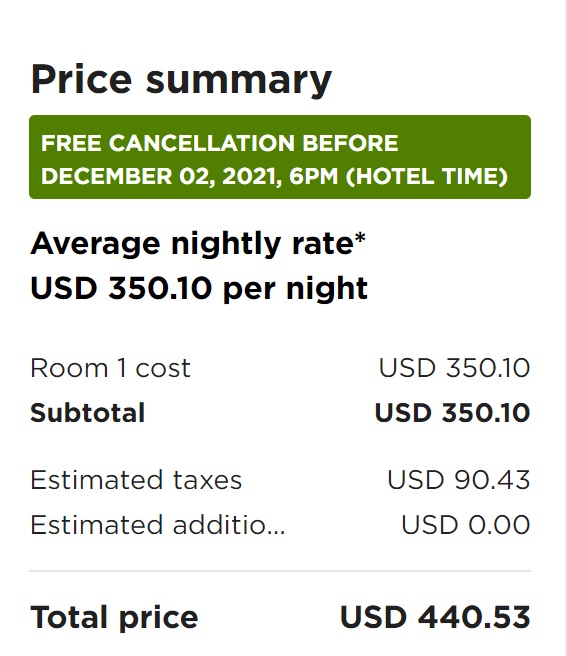 a screenshot of a price summary