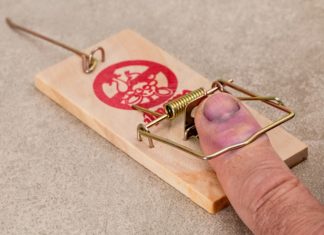 a finger in a mouse trap
