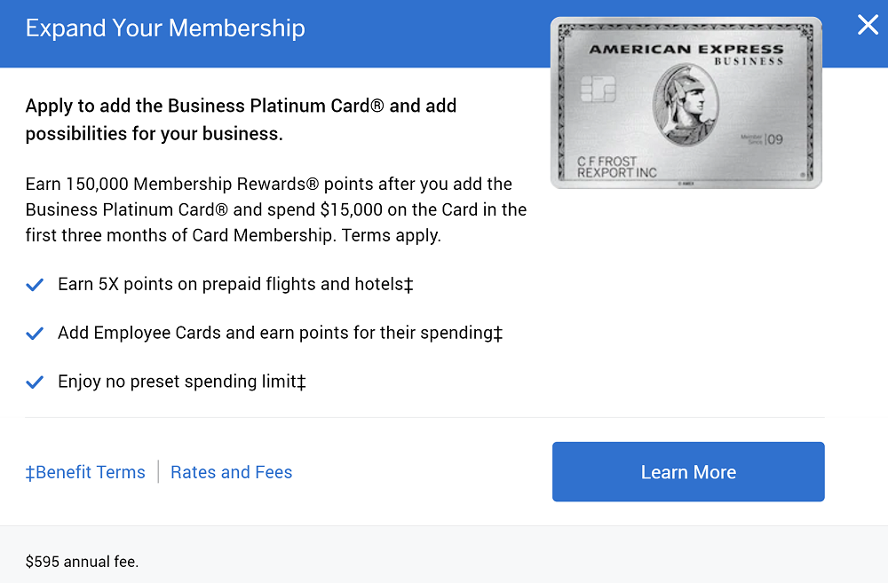 EXPIRED) (Targeted) Amex Business Platinum 150k Offer With No Lifetime  Language