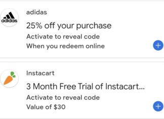 Google Pay offers Instacart Adidas