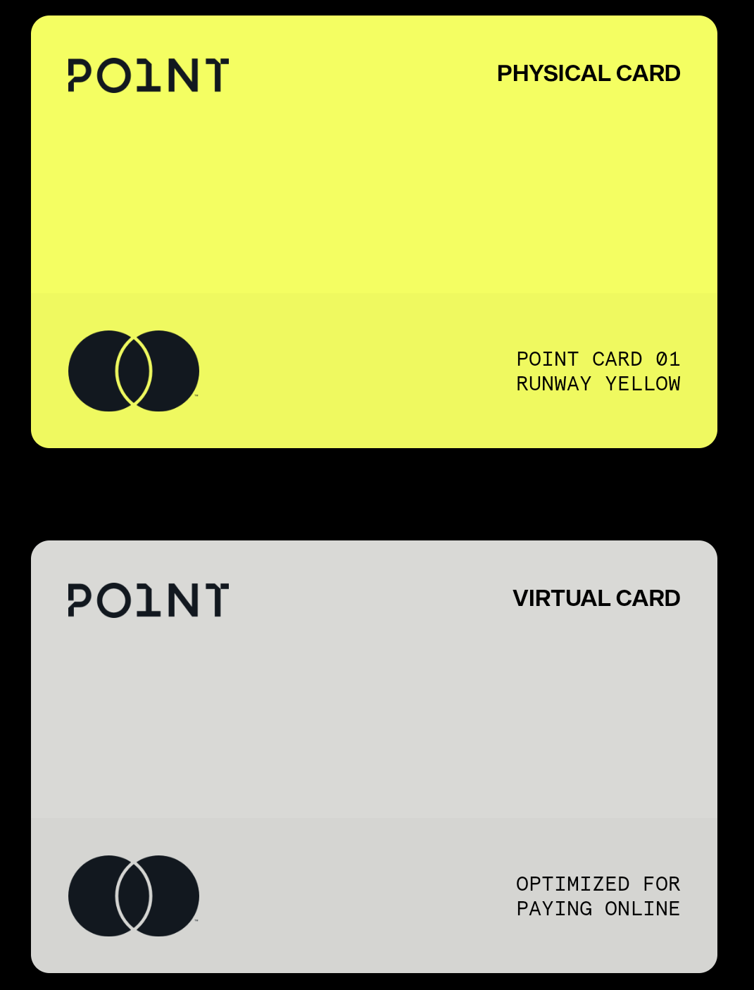Point physical & virtual debit cards