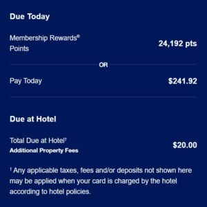 a screenshot of a hotel receipt
