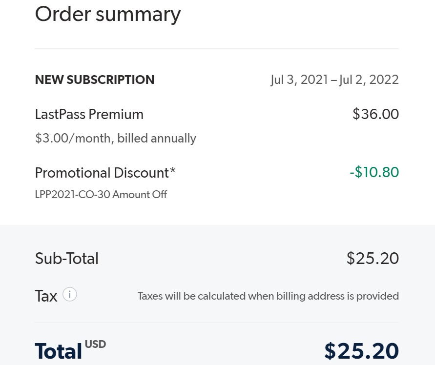 LastPass Premium Pricing