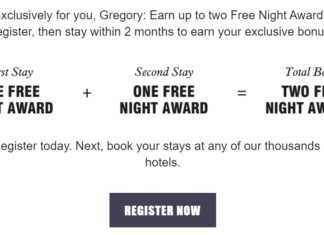 Marriott Bonvoy Targeted Promotion Free Nights