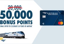 Amtrak 50,000 point welcome bonus