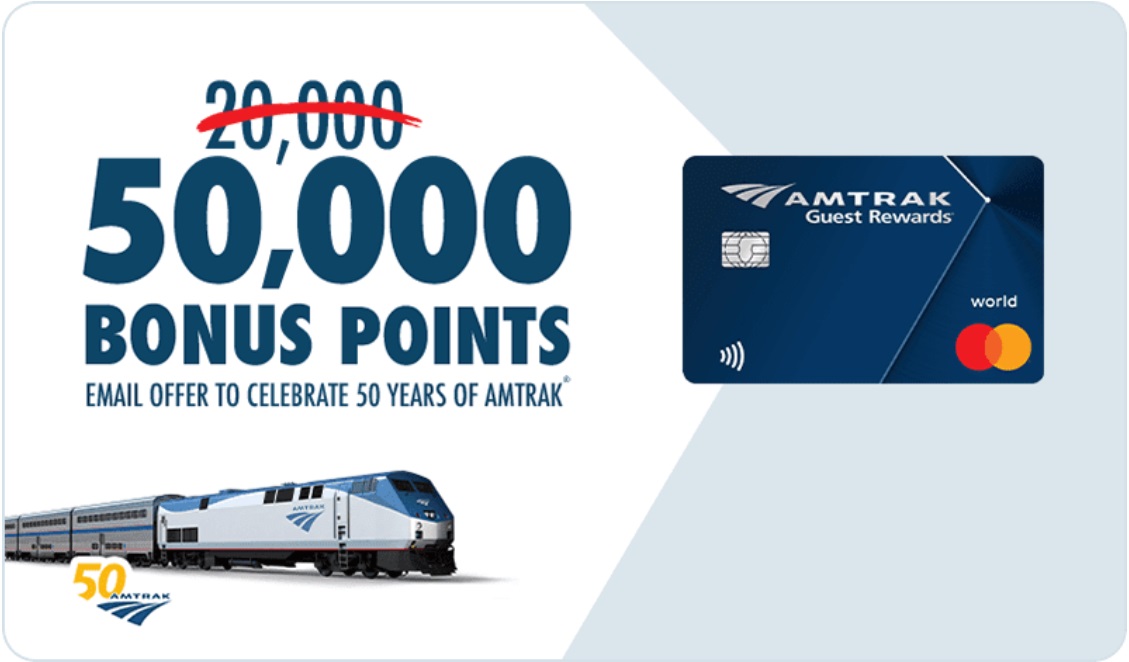 Amtrak 50,000 point welcome bonus