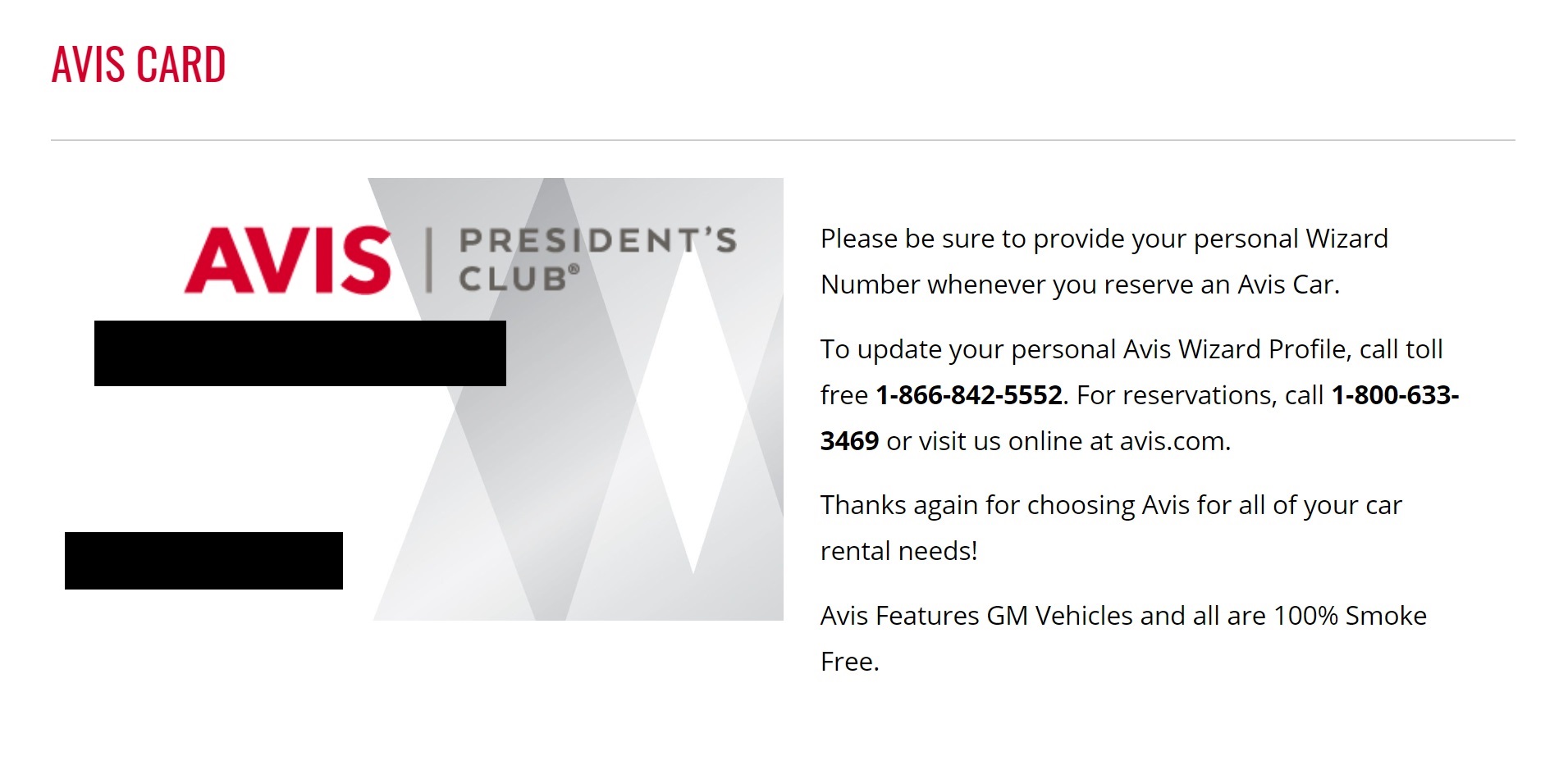 AVIS Car Rental President's Club – Go Loyalty Club