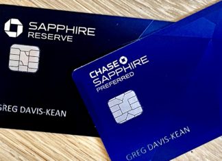 a blue and black credit cards